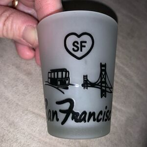 San Francisco Frosted Glass Souvenir Shot Glass Barware Man Cave